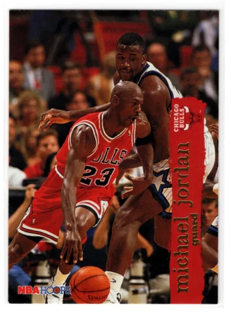 Michael Jordan Bulls 1995-96 Skybox Nba Hoops #21 - Shaq Defending