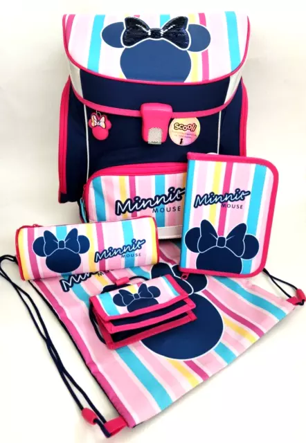 Scooli Disney Minnie Mouse Schulranzen Set 5-tlg Campus Fit Pro Mädchen Ranzen