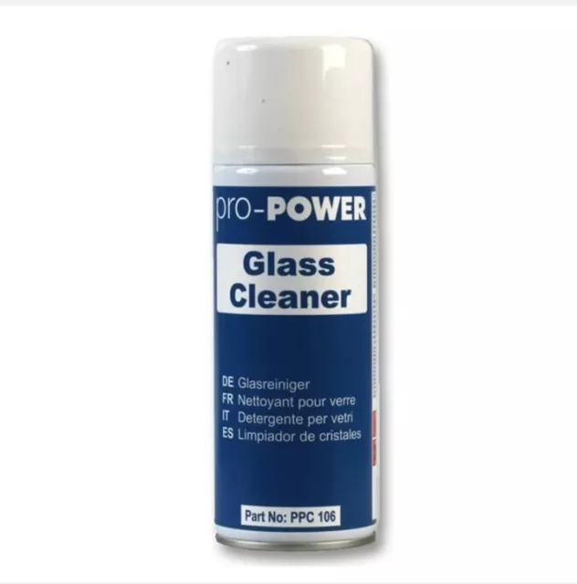 Pro Power Glass Cleaner 400ml Multi Purpose Mirror Glass Surface Spray Can