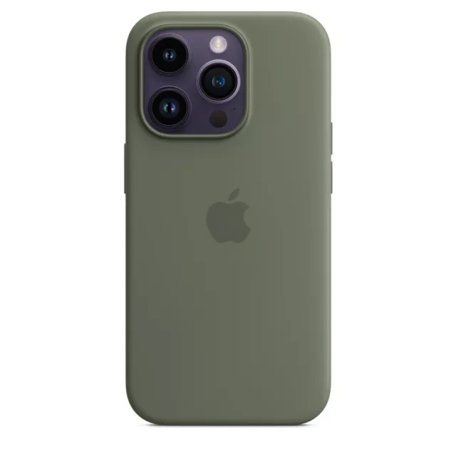 Official Genuine Apple Iphone 14 Pro Silicone Magsafe Case Olive Mquh3Zm/A