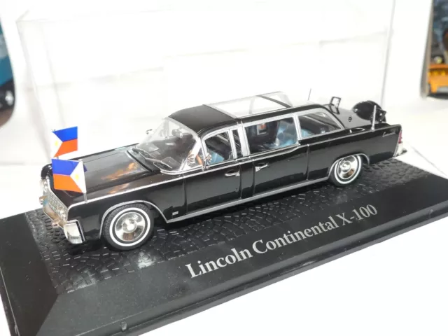 LINCOLN CONTINENTAL X-100 JOHNSON 1964 PRESIDENTIELLE ATLAS 1:43 Chef d'état