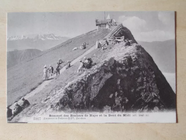 Cpa Suisse : Sommet Des Rochers De Naye Et La Dent Du Midi. Animee.