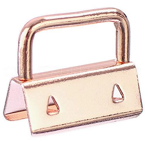 1" Key Fob Hardware - Rose Gold Color - 50 Pack - 1 Inch Lanyards Key Chains