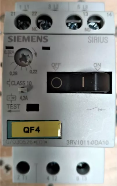 3RV1011-0DA10 Siemens Motor Protective Circuit Breaker 0.22-0.32 Amp