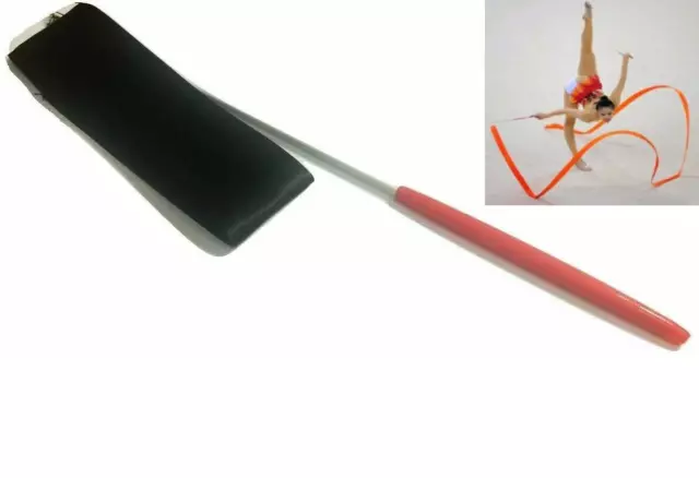4M black Gym Dance Ribbon Rhythmic Art Gymnastic Streamer Baton Twirling Stick