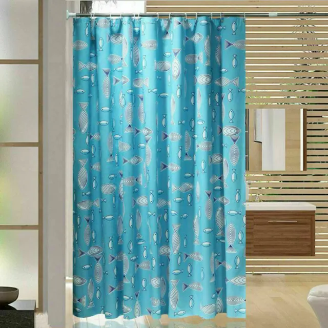 Shower Curtains Divider Fish Printed Mouldproof Bath Room Toilet Home Decoration
