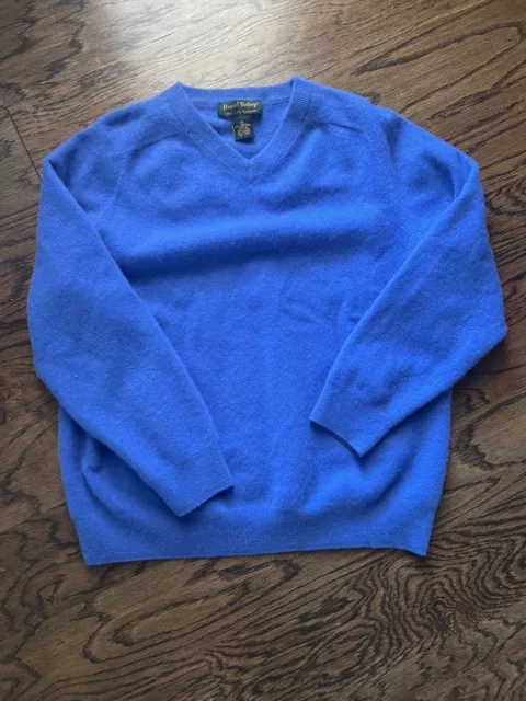 Daniel Bishop 100% 2 Ply Cashmere Sweater Blue V Neck Tagged Sz Womens XL