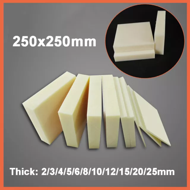 ABS Plastic Sheet Board 250x250mm DIY Model Craft 2/3/4/5/6/8/10/12-25mm Thick