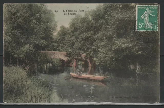 CPA 91 l'yerres au pont de soulins animée Etat superbe