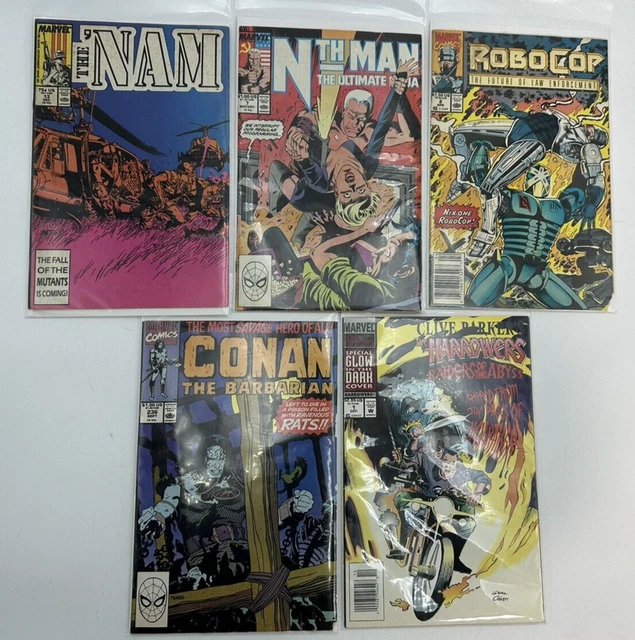 Lot of 5 Marvel Comics Nth Man The Nam Robocop Conan Harrowers From 1987 to 1993