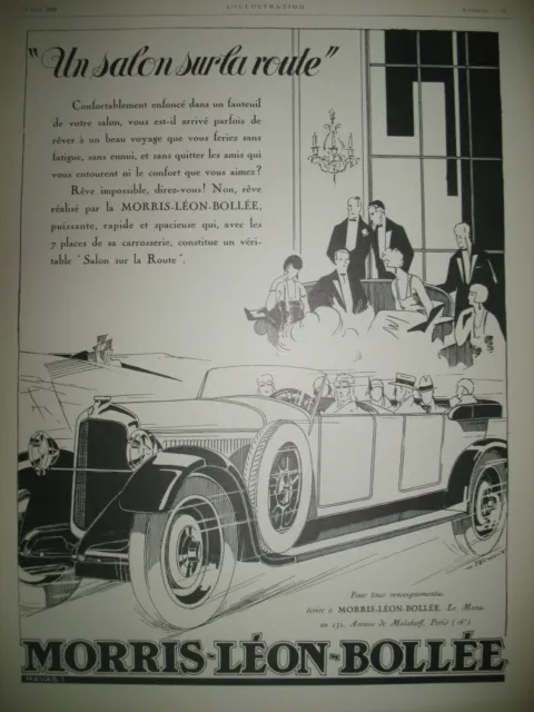 Publicite De Presse Morris-Leon-Bollee Automobile Illustration Falcucci Ad 1926