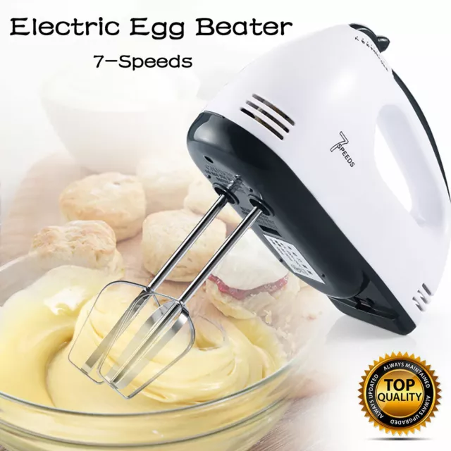 Auto Electric 7Speed Handheld Food Whisk Blender Egg Cake Baking Mixer Beater AU