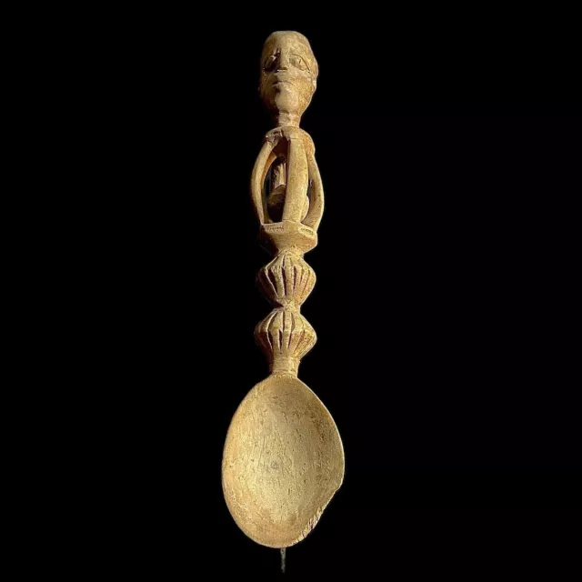 Cuillère rituelle tribale africaine Luba Songye sculptée à la main en...