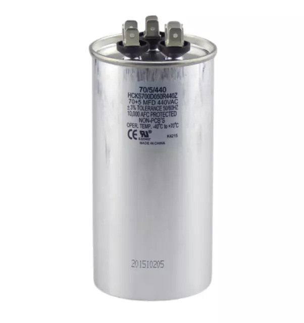 70/5/440 Round Running Capacitor-- Heavy Duty Capacitors for hvac units 70+5