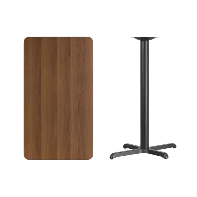 Flash Furniture 24''x42'' Rectangular Laminate Table Top Walnut w/22''x30''