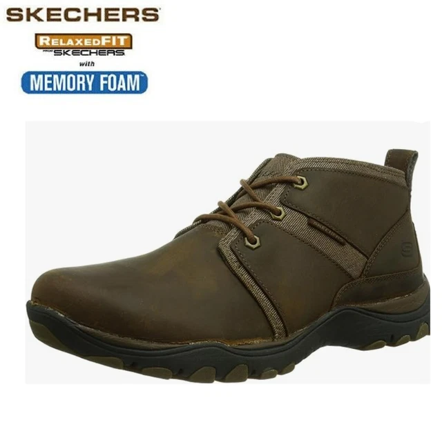 SKECHERS MENS LUTADOOR Relaxed Fit Boots Memory Foam Lace Up Casual