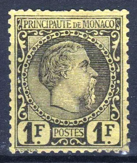 Monaco Stamp Timbre 9 " Prince Charles Iii 1F Noir S.jaune " Neuf A Voir  P218