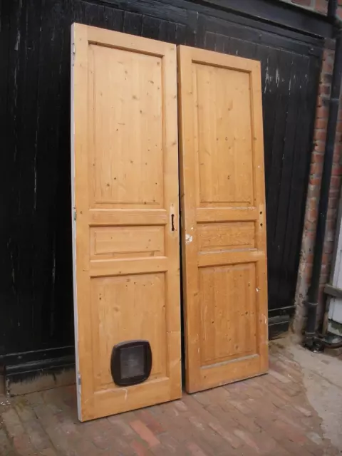Pair of reclaimed french style pine doors