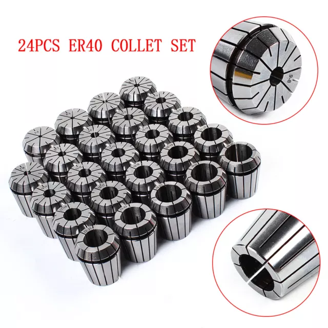ER40 Collet Set 24pcs Spring Collet Set Metric Size For CNC Milling Lathe Tool