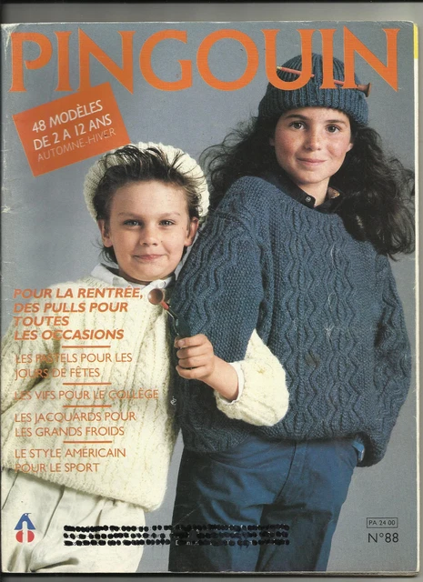 catalogue ancien laine tricot PINGOUIN n° 77 enfants