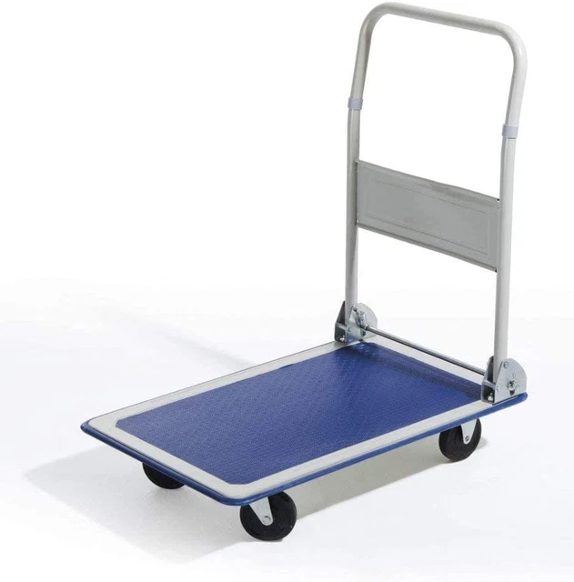 Carrello Con Pianale Pieghevole in Acciaio, Portatutto Con 4 Ruote Da Trasporto
