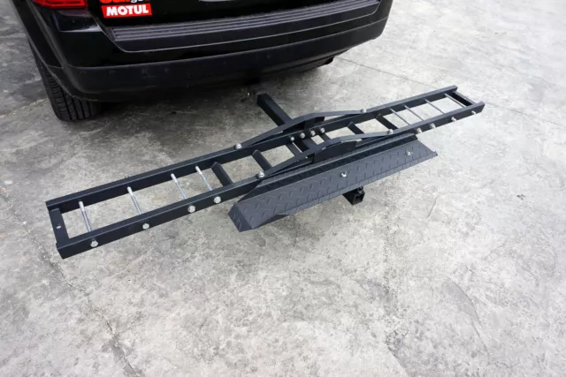 227KG Motorcycle Dirtbike Scooter Steel Carrier Hauler Hitch Rack Ramp Anti NEW