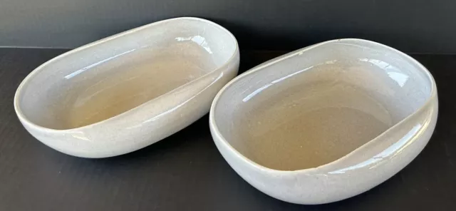 Vintage Russel Wright Oval Vegrable Bowls (2) Gray MCM Steubenville Mid Century