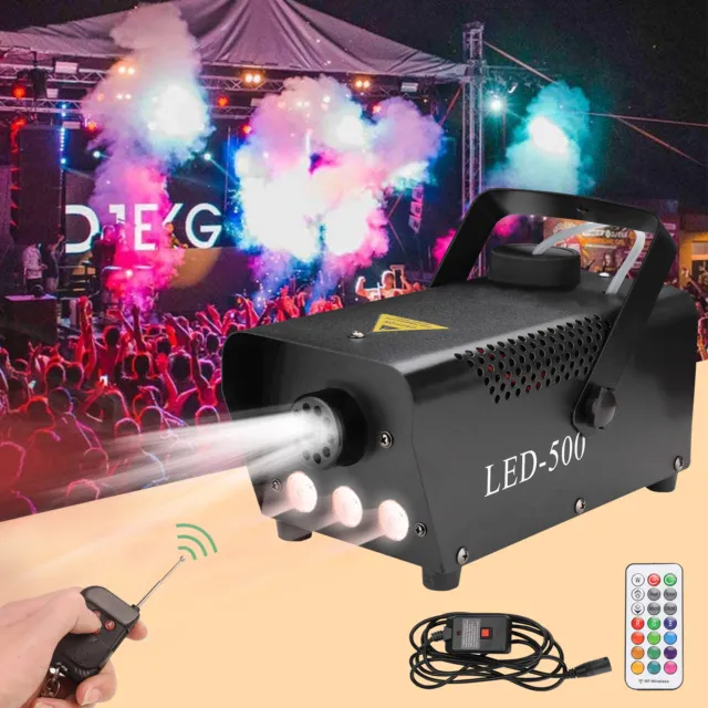 Nebelmaschine LED RGB 500W Nebel Effekt 13 farben Rauchmaschine Bühnenlicht