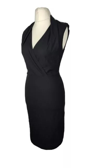 JIL SANDER Women's Black Wool Sleeveless Dress Made in Italy Size 36 / 8 UK