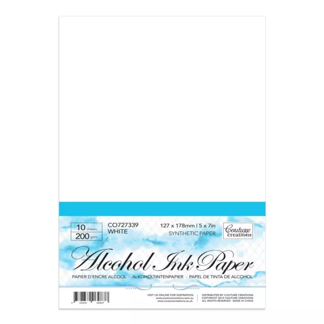 Alcohol Ink Synthetic Paper - White 5X7' - 200gsm (10 sheets per pack​​​​​​​)