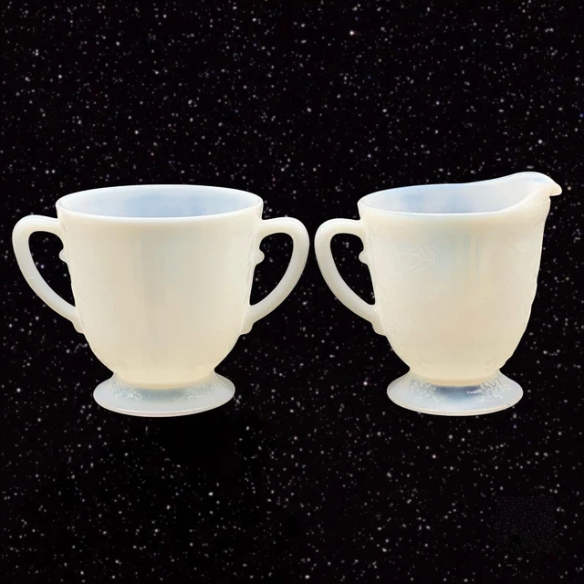 Vintage Glass Macbeth Evans American Sweetheart  MONAX Creamer Sugar Set
