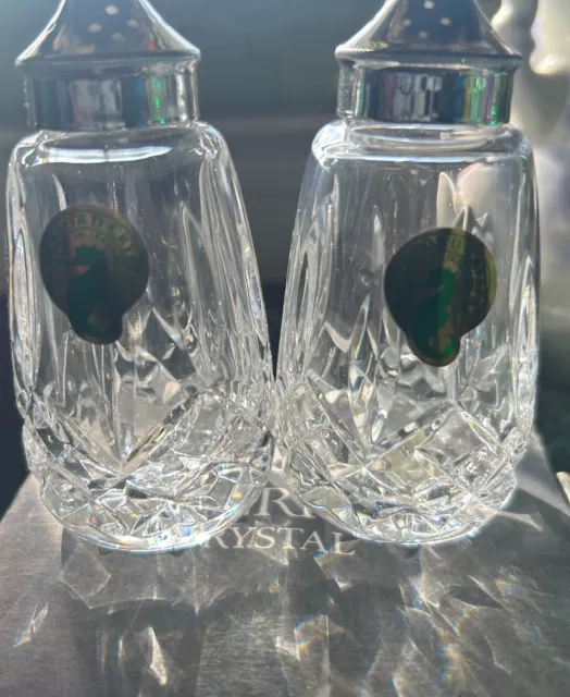 Waterford Crystal Lismore Pair Of Salt And Pepper Shakers Marked