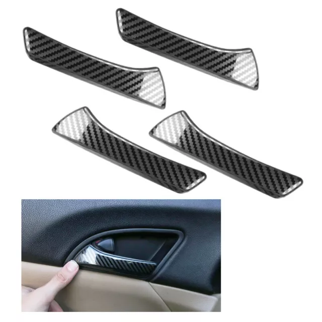 Carbon Fiber Look Interior Door Handle Cover Trim Fit For Honda Accord 2008-2013