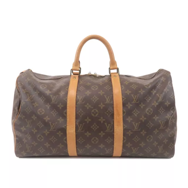 Authentic Louis Vuitton Monogram Keep All 50 Bag Brown M41426 Used F/S