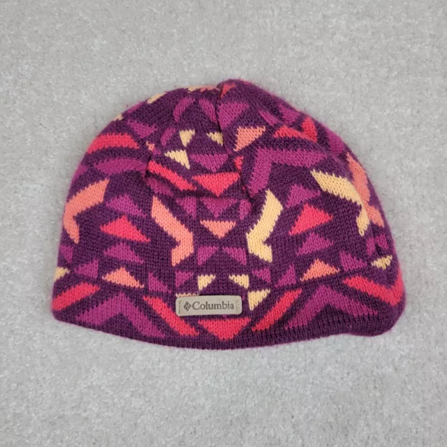 Columbia Beanie Youth Purple Knit Casual Snow Hiking Camping Outdoors Girls Hat