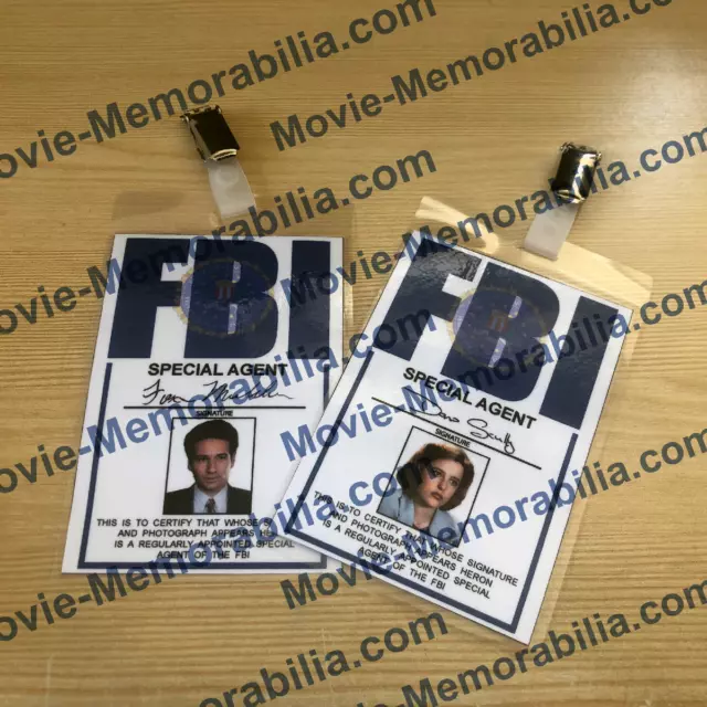 Cosplay Replica X Files FBI ID Badge Fox Mulder and Dana Scully FREE POSTAGE