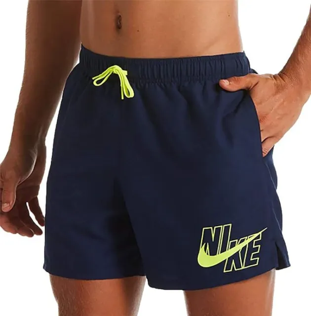 Nike - 5 Volley Short, Costume da Bagno da Uomo, NESSA566, Blu (Midnight Navy)