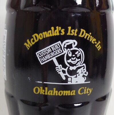 OLD Vintage COCA COLA BOTTLE - MCDONALD'S 1ST DRIVE-IN - FULL! Oklahoma City OK