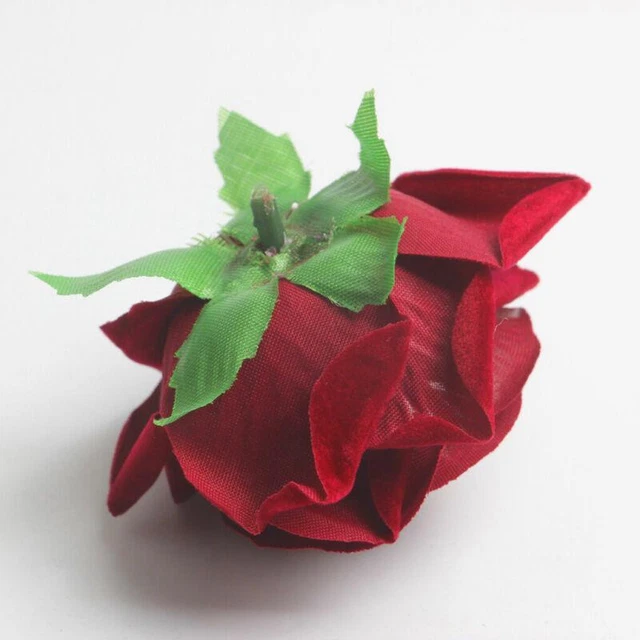 21 Teste Di Fiori Finti Rossi Assortiti + Adesivi Farfalla Per Decorazioni Fai Da Te: Bouquet Da Sposa, Centrotavola, Cappello Laurea - 5