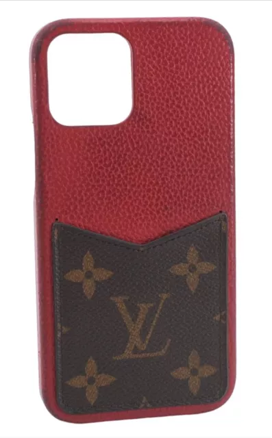 Authentic Louis Vuitton Monogram Bumper 12Pro iPhone Case M80081 Red 7114E