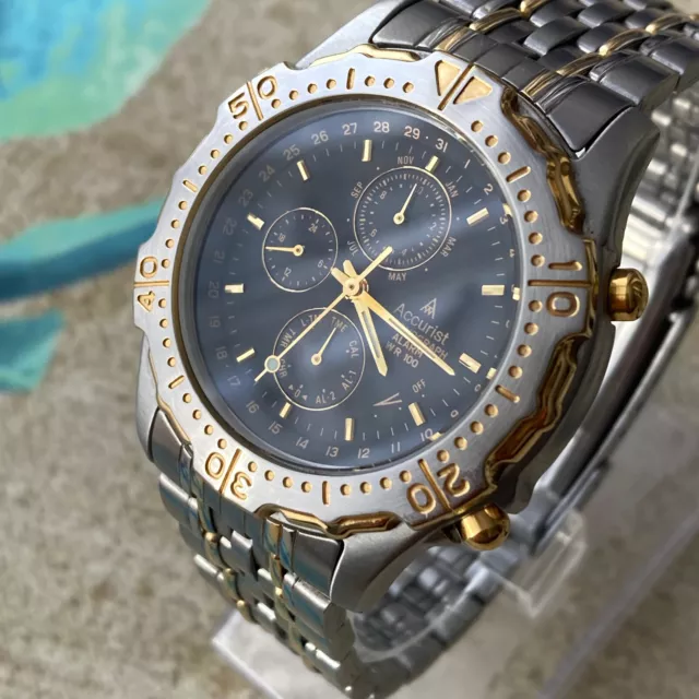 ACCURIST CHRONOGRAPH ALARM Wr 100 Mens Watch 26.00 PicClick UK