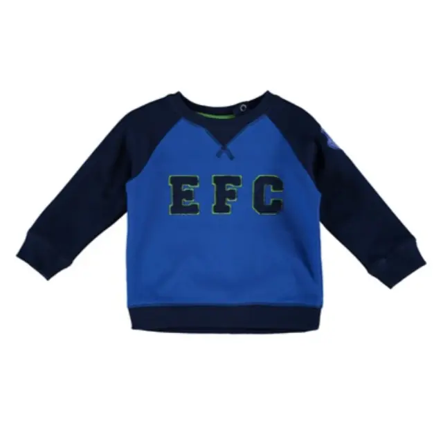 Felpa calcio neonato Everton (taglia 18-23m) felpa blu raglan - nuova