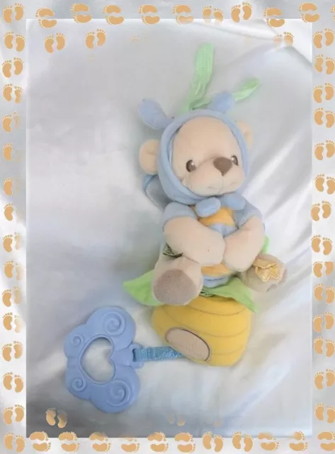 Doudou Musical Ours Papillon Bleu Jaune Beige Nature Bearries Fisher Price