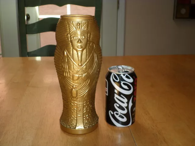 [LUXOR CASINO] KING TUT - EGYPTIAN MUMMY SARCOPHAGUS, DRINK GLASS or VASE, VINT.