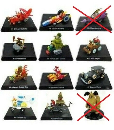 Wacky Races Vol. 1 RARE KONAMI WACKY Races Vol.1 Vol. 2 Vehicles x10 cars Figure set ...