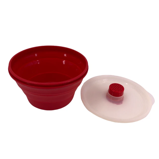 Pampered Chef Collapsible Microwave Popcorn Maker w/Sheer Lid and Measuring Cup