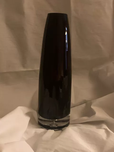 Vase grand  noir, circa 80, bulle à la base, forme obus