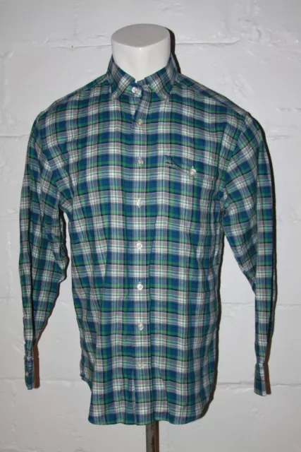 Chemise EUC Vineyard Vines Crosby bleu et vert plaid rabat de poche chemise décontractée taille M 2