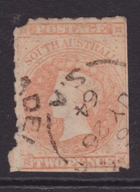 SOUTH AUSTRALIA 1864 2d  Vermilion QV STAR WMK ROULETTED SG 26 (MM53C)