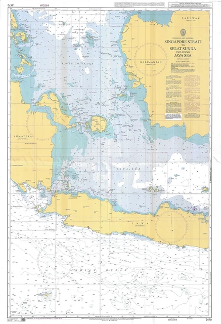 2470 SINGAPORE STRAIT Selat Petites Java Mer Indonésie Malaysie Tableau ...